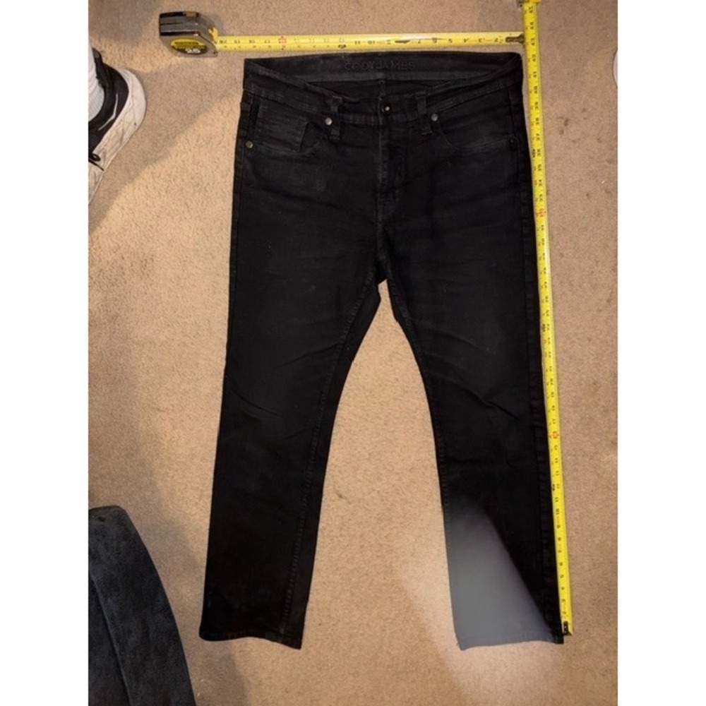 Cody James Mens Black Straight Leg Denim Jeans 34x32 Western Casual Pants T02-16